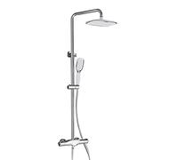GGYTMQL Set di rubinetti termostatici, soffione doccia a pioggia con doccetta a doppia modalità, miscelatore per doccia da bagno, sistema doccia a parete con beccuccio