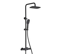 GGYTMQL Set di rubinetti termostatici, soffione doccia a pioggia con doccetta a doppia modalità, miscelatore per doccia da bagno, sistema doccia a parete con beccuccio