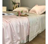 GGYTMQL Set di trapunte a 4 Pezzi - Fogli di Raffreddamento Traspirante e Fogli di Lusso Hotel - 1 Trapunta Estiva, 1 Foglio Aderente e 2 federe - Comodo, Morbido c -1,5m