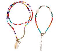GGYTMQL Set elegante e braccialetto da donna in rilievo in rilievo Collana estiva per ragazze