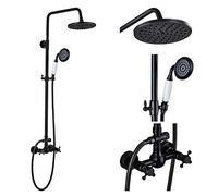 GGYTMQL Sistema Doccia Bronzo Nero La Doccia Set di rubinetti pluviale 8 Doccia per la Doccia Mixer Doccia Mixer Montato per Doccia Calda per Doccia kitsbronze a01, Bronzo Nero c02