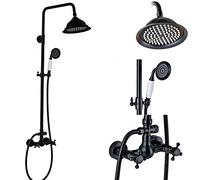 GGYTMQL Sistema Doccia Bronzo Nero La Doccia Set di rubinetti pluviale 8 Doccia per la Doccia Mixer Doccia Mixer Montato per Doccia Calda per Doccia kitsbronze a01, Bronzo Nero c02