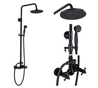 GGYTMQL Sistema Doccia Bronzo Nero La Doccia Set di rubinetti pluviale 8 Doccia per la Doccia Mixer Doccia Mixer Montato per Doccia Calda per Doccia kitsbronze a01, Bronzo Nero c02