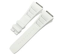GGYTMQL Sostituzione della Fascia da Guardia da 19 mm per RM035 011 055 030 Interfaccia in Metallo Rosso Bianco Cinghia di Orologio da Orologio