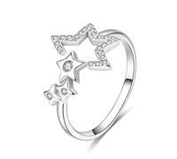 GGYTMQL Stella luminosa in attesa di anelli di dito regolabili per le donne gioielli di fidanzamento del matrimonio