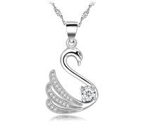 GGYTMQL Swan Love S925 Collana di Diamanti in Argento Sterling Femmina Giapponese e Coreana Clavicle Chain Clavicle