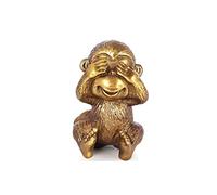 GGYTMQL Table Desktop Decorazioni in Ottone Animale Scimmia Decorazione del Desktop Creativo nessun Orologio Scimmia Artigianato Scimmia Zodiacale Cinese, 4 × 4 × 6,5 cm Statue Ornament