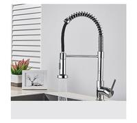 GGYTMQL Tappo di rubinetto del rubinetto cucina in cucina nera opaco tocco a manico singolo mixer 360 rotazione torneira cozinha mixer tap (Chrome)