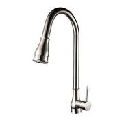 GGYTMQL Taps del lavello da cucina rubinetto, spruzzatore a foro singolo a foro singolo, tocco di mixer per lavello da cucina girevole a 360 °, cromo con ottone massiccio
