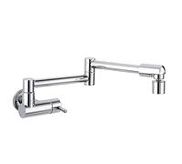 GGYTMQL Taps per parete per riempimento da cucina montato a parete, in ottone Acqua fredda Tap a doppia modalità telescopica, lavelli da cucina rubinetto da cucina (Chrome)