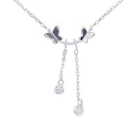GGYTMQL Tasella a Farfalla 925 Cubic Zirconia Collana a Catena delle clavicole per Donne Regali di Gioielli delicati