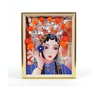 GGYTMQL Tavolo Arredamento Desktop Decoro Fai-da-Te Dipinto Diamante Fatto a Mano China-Chic Pechino Opera Huadan Drammazione Telaio per la Cornice Materiale Sacca per Decorazione Auto-Fatta attività