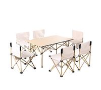 GGYTMQL Tavolo da campeggio portatile e arie, tavolo da picnic pieghevole in alluminio con 2 sedili per outdoor, campeggio, sala da pranzo, festa del barbecue, 4 seggi (6 seggi)
