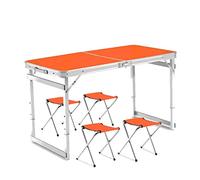GGYTMQL Tavolo da picnic pieghevole, tavolo pieghevole esterno e set d'aria con tavolo in alluminio sgabello e altezza portatile e leggera Air Regolabile adatto per la festa del barbecue da campeggio