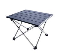 GGYTMQL Tavolo pieghevole da campeggio, portatile, con piano in alluminio e borsa per il trasporto, facile da trasportare, per interni ed esterni, feste in casa e campeggio, nero, grande (nero piccolo