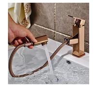 GGYTMQL Tira Fuori Bagno Mixer per Tocco in Oro lavello da Bagno lavello cromata tiro Fuori Bagno Rubinetto a torneira banheiro (Colore: Rosso)