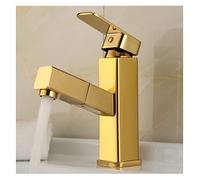 GGYTMQL Tira Fuori Bagno Mixer per Tocco in Oro lavello da Bagno lavello cromata tiro Fuori Bagno Rubinetto a torneira banheiro (Colore: Rosso)