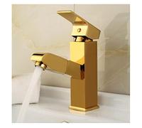 GGYTMQL Tira Fuori Bagno Mixer per Tocco in Oro lavello da Bagno lavello cromata tiro Fuori Bagno Rubinetto a torneira banheiro (Colore: Rosso)