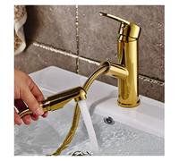 GGYTMQL Tira Fuori Bagno Mixer per Tocco in Oro lavello da Bagno lavello cromata tiro Fuori Bagno Rubinetto a torneira banheiro (Colore: Rosso)