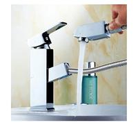 GGYTMQL Tira Fuori Bagno Mixer per Tocco in Oro lavello da Bagno lavello cromata tiro Fuori Bagno Rubinetto a torneira banheiro (Colore: Rosso)