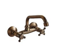 GGYTMQL Tocca del lavandino zedaro bagno cucina, rubinetti del bacino a muro, doppio mixer rubinetto mixer acqua fredda per acqua calda per cucina 360 rotazione del lavello del mixer cucina/a5 ottone