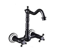 GGYTMQL Tocca del lavandino zedaro bagno cucina, rubinetti del bacino a muro, doppio mixer rubinetto mixer acqua fredda per acqua calda per cucina 360 rotazione del lavello del mixer cucina/a5 ottone