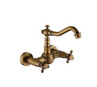 GGYTMQL Tocca del lavandino zedaro bagno cucina, rubinetti del bacino a muro, doppio mixer rubinetto mixer acqua fredda per acqua calda per cucina 360 rotazione del lavello del mixer cucina/a5 ottone