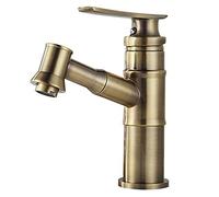 GGYTMQL Tocca del mixer del lavello da cucina zedaro, rubinetto del mixer, rubinetto del bagno in bambù retrò di rubinetto del lavandino del lavandino del bacino in ottone Tappo di acqua singola