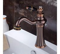 GGYTMQL Tocche di lavandino, Tap Acqua Europeo in Stile Europeo Caldo e Freddo Rubinetto Tap Acqua Marrone Americano Marrone Antico Rubinetto a Singolo Buco Lavaggio a Forma di Lavaggio a Tutto