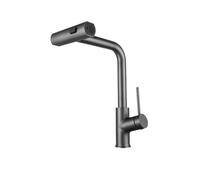 GGYTMQL Tocchetto Cucina sensibile al Tocco con sensore Nero g3/8 3 modalità Cascata Gru a Nichel Spazzolato Tira Fuori Fuori Mixer Caldo e Freddo Mixer Grigio Rubinetto Grigio