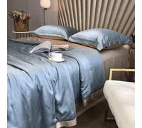 GGYTMQL Trapunta Estate in Seta in Seta a Leva Leggera Set a Quattro Pezzi Set Solido Tencel Summer Raffreddamento Sumpibile Copertura aibile Copertura Silk Silk Quilt K-1,8 m