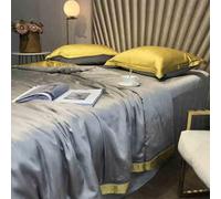 GGYTMQL Trapunta Estiva in Seta di Ghiaccio-Set da 4 Pezzi, Cover del Letto Trapuntato per Coperto di Letto Leggero per Una Trapunta Sottile per Letti per Tutta la Stagione, Trapunta Estiva in