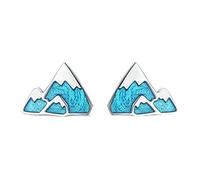 GGYTMQL Trendy 925 Sterling Sterling Opice Orecchini a Perno di Smalto Blu per Iceberg Unico per Donne Regalo per Gioielli in Argento Sterling