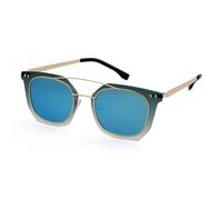 GGYTMQL Trendy Rosa Cat Eye Occhiali Da Sole Donne Retro Doppio Naso Rivetto Telaio In Metallo Rotondo Occhiali Da Sole Uomini Tonalità Occhiali UV400, C3 Blu, Taglia unica