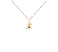 GGYTMQL Villana a Ciondolo api 925 Glitter scintillogio in Cristallo Bianco Collana a Catena zircone per Donne Gioielli
