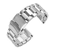 GGYTMQL Watch Cinp Acciaio inossidabile 18 mm 20mm 22mm 24mm in metallo solido maschile a doppia piegatura a doppia piega dell'accessorio /23.0mm/slver