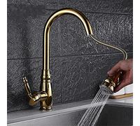 GGYTMQL Zedaro - Tappo miscelatore, cappa per acqua fredda e calda per lavanderia bagno e cucina rame pieno oro caldo e freddo tipo 360 & deg