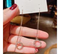 GGYTMQL Zircone Pentagram Nappa per Orecchini Lunghi per Donne Orecchini lucenti Regali di Compleanno di Gioielli da Sposa