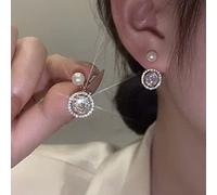GGYTMQL Zircone Pentagram Nappa per Orecchini Lunghi per Donne Orecchini lucenti Regali di Compleanno di Gioielli da Sposa