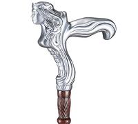 GGZONE Bastone da Passeggio in Legno con Manico a Forma di Sirena - Bastone da Passeggio Decorativo in Stile Scettro della Regina per Uomo Donna,Lunghezza 91 Cm Beautiful Scenery