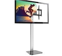 GGZONE Supporto TV a sbalzo per schermi Piatti da 32" - 70", Staffa di Montaggio Regolabile in Altezza con Base in Vetro temperato e Design con bullone di Sicurezza, regge 70 kg / 154 libbre