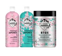 Ghair Japanese Treatment Progressive Brush 2x1L + GHair Btox Japanese Treatmen