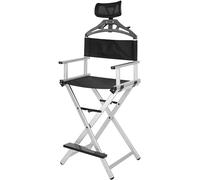 Ghaiyanbd Sedia per Il Trucco Sedia da Campeggio per Adulti Sedia da Regista Portatile in Alluminio Supporta Fino A 330 Libbre Sedia per Artisti Professionisti, Silver