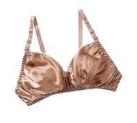 GHAKKE Reggiseni in 100% Seta di Gelso Reggiseno Triangolare Estivo Ultra Sottile Sexy Bralette in Raso Bifacciale Bras Senza Ferretto per Tutti I Giorni(07,42/95)