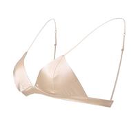 GHAKKE Reggiseno Senza Fili A Triangolo in Raso di Seta da Donna con Coppe Morbide, Reggiseno Liscio E Confortevole Senza Ferretto (Color : Skin Color, Size : M)