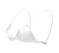 GHAKKE Reggiseno Senza Fili A Triangolo in Raso di Seta da Donna con Coppe Morbide, Reggiseno Liscio E Confortevole Senza Ferretto (Color : White, Size : M)