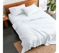 Ghazlan Set di lenzuola da 4 pezzi - 100% cotone, lenzuola ultra morbide e leggere, set di lenzuola di lusso da 40 cm per letto matrimoniale, biancheria da letto di qualità hotel in raso di sateen