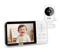 GHB Baby Monitor Video e Audio 3.2'', 2100mAh Monitor Baby con Telecamera, Visione Notturna, Modalità VOX, Rilevamento della Temperatura, Interfono Bidirezionale, Ninna Nanna