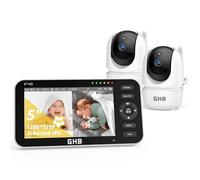 GHB Baby Monitor Video e Audio 5'' con 2 Telecamere, 720P IPS Schermo