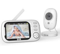 GHB Babyphone Camera da 3,5 pollici Bebe VOX 4X Zoom 8 ninne senza WiFi 2,4 GHz Monitoraggio della temperatura Visione Notturna 720P